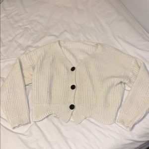 Cream white sweater with buttons